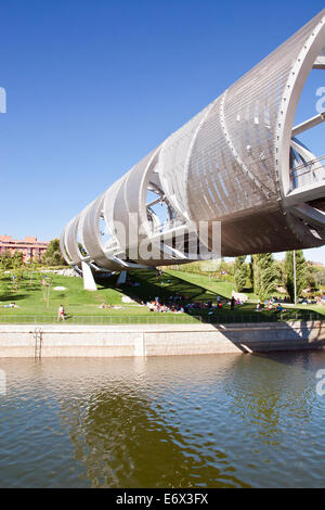 Monumentale Brücke von La Arganzuela oder Perrault Brücke, Madrid Stockfoto