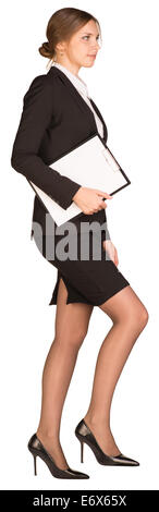 Business Frau machen Schritt Seite Stockfoto
