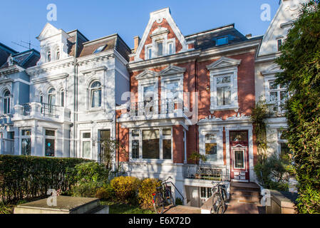 Jugendstil-Häuser in Hamburg Eppendorf, Hamburg, Deutschland Stockfoto