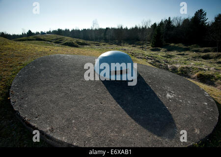 Verdun WW1 Battlefield Site, Verdun-Sur-Meuse, Frankreich. März 2014 hier gesehen: Shell Angst Landschaft und Ouvrage de Froideterre Stockfoto