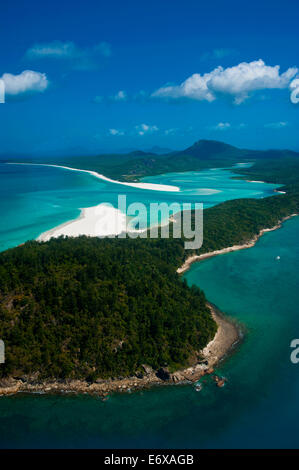 Luftaufnahme von Whitehaven in den Whitsunday Islands, Queensland, Australien Stockfoto