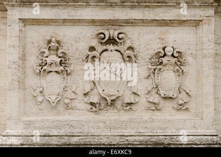 SPQR, antiken römischen Basrelief, Hintergrund Stockfoto