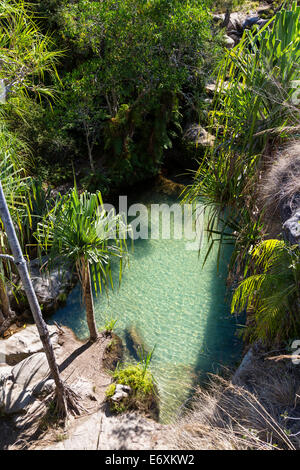 Natürlichen Swimmingpool im Isalo Nationalpark in der Nähe von Ranohira, Ihorombe Region, Süd-Madagaskar, Afrika Stockfoto