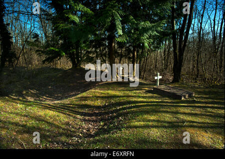 Verdun WW1 Battlefield Site, Verdun-Sur-Meuse, Frankreich. März 2014 die Gräber von zwei unbekannten französischen Soldaten begraben wo sie Fe Stockfoto