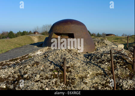 Verdun WW1 Battlefield Site, Verdun-Sur-Meuse, Frankreich. März 2014 hier gesehen: die Überreste von Fort Douaumont über die Schlacht von Verdun Stockfoto