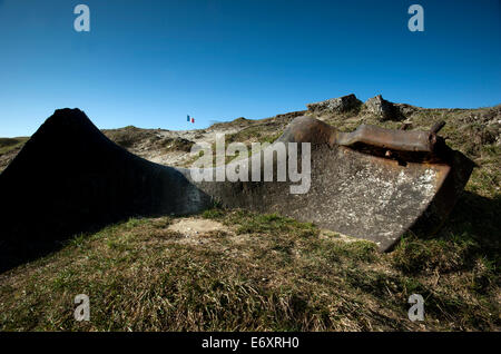 Verdun WW1 Battlefield Site, Verdun-Sur-Meuse, Frankreich. März 2014 hier gesehen: The bleibt der Fort de Vaux auf Verdun Battlefie Stockfoto