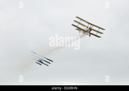 Dies ist ein Scheinhundeschlag mit dem Great war Display Team auf der Shoreham Airshow 2014, Shoreham Flughafen, East Sussex, 2014. 30. August 2014 Stockfoto