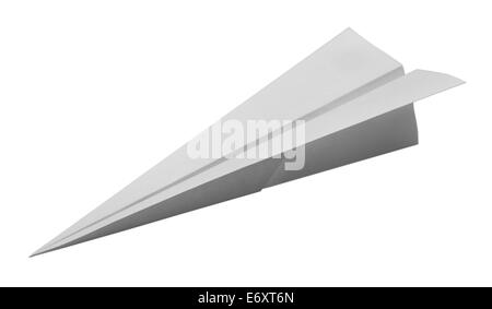 Dart-Papierflieger, Isolated on White Background. Stockfoto