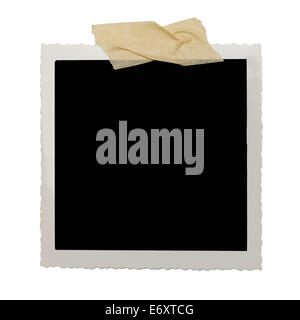 Altes Foto mit textfreiraum und Klebeband, Isolated on White Background. Stockfoto