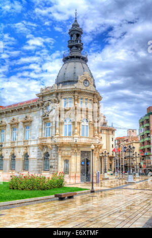 HDR für das Rathaus in der Stadt von Cartagena, Region Murcia, Süden Spaniens Stockfoto