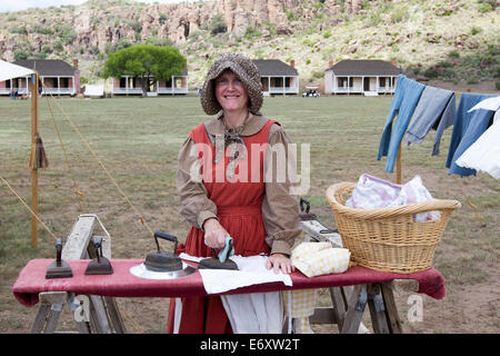 Alte Fort Tag jährliche Veranstaltung im historischen Stätte Fort Davis, Texas. Die Militärposten veranstaltete die Buffalo Soldiers. Stockfoto