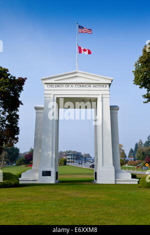 Der Peace Arch an der USA/Kanada-Grenze im Nordwesten. Stockfoto