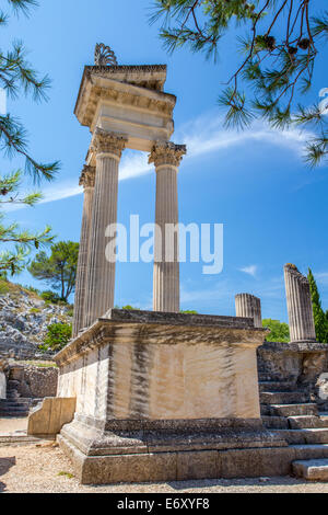 Glanum romanischen Stadt Ruinen bei St. Remy de Provence, Provence, Frankreich Stockfoto