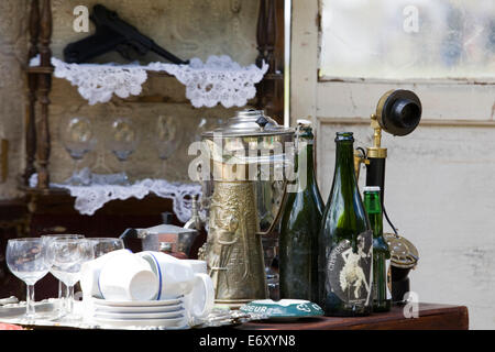 Was blieb von Cafe Tabac Normandie nach dem Luftangriff 1944 Angriff Frankreichs in WW11 Stockfoto