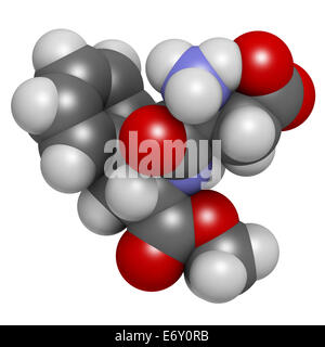 Aspartam-Süßstoff-Molekül. Als Zuckerersatz verwendet. Atome sind als Kugeln mit herkömmlichen Farbe Codi vertreten. Stockfoto