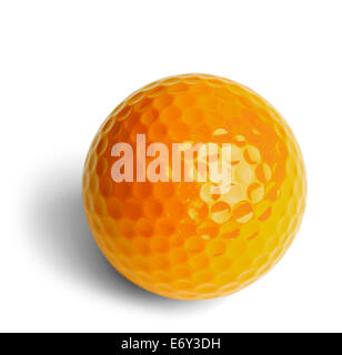 Gelbe Mini-Golf-Ball, Isolated On White Background. Stockfoto