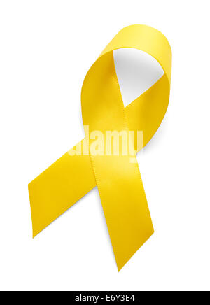 Support für Yellow die Truppen Ribbon isolierten auf weißen Hintergrund. Stockfoto