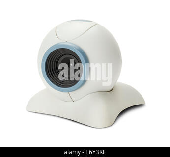 Desktop-Computer-Webkamera, Isolated on White Background. Stockfoto