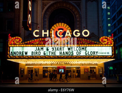 Die berühmten Marquee von Chicago Theatre. Stockfoto