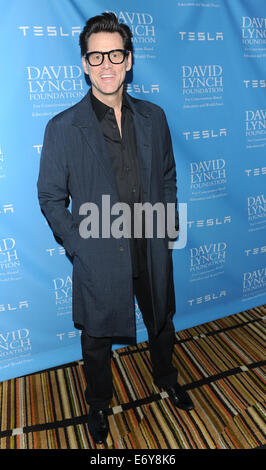 David Lynch Foundation ehrt Rick Rubin mit Lebensdauer von Harmonie Award: Jim Carrey Where: Beverly Hills, Kalifornien, USA bei: 27. Februar 2014 Stockfoto