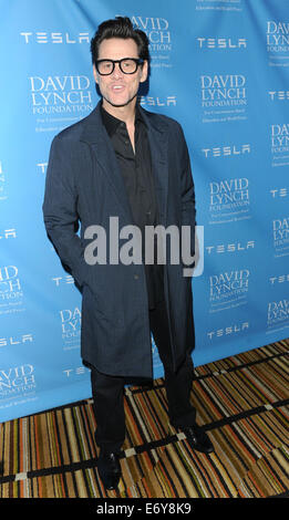 David Lynch Foundation ehrt Rick Rubin mit Lebensdauer von Harmonie Award: Jim Carrey Where: Beverly Hills, Kalifornien, USA bei: 27. Februar 2014 Stockfoto