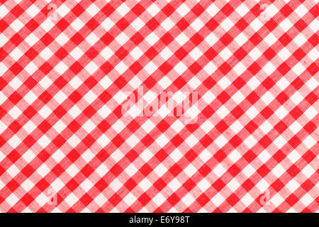 Rot-weiß karierte Tuch Tabellenhintergrund. Stockfoto
