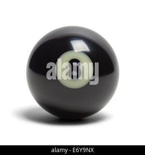 Schwarz-Pool Eight Ball Isolated on White Background. Stockfoto