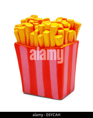 Kautschuk quietschend Spielzeug Pommes frites Isolated on White Background. Stockfoto