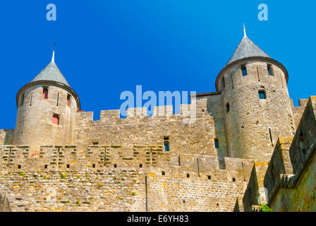 Carcassonne zwei Türme Stockfoto