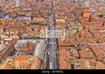 Aerial Stadtbild Ansicht von zwei Türmen, Bologna, Italien Stockfoto