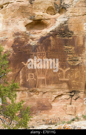 USA, Utah, in der Nähe von Vernal. Dry Fork Canyon Rock Art (gelegen auf McConkie Ranch), Fremont Stil, AD 700 bis 1200 n. Chr. Stockfoto