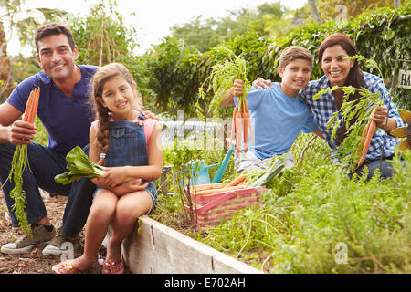 Familie gemeinsam auf Zuteilung Stockfoto