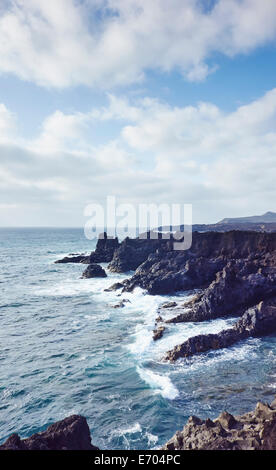 Meer und Küste, Lanzarote, Kanarische Inseln, Spanien Stockfoto