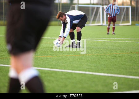 Fußball Spieler Positionierung Stockfoto