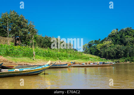 Auf dem Mekong Fluss Luang Prabang, Laos Stockfoto