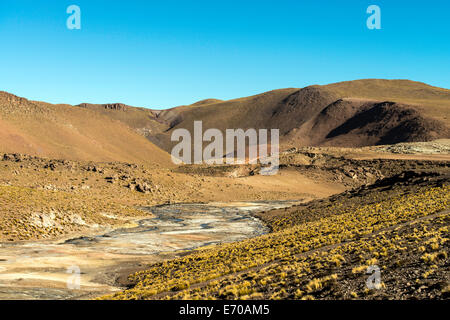 Landschaft in der Nähe von Tatio Geysire geothermischen Feldern San Pedro de Atacama-Chile-Südamerika Stockfoto