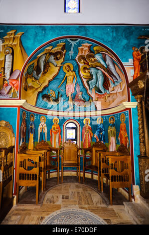 Jordanien. Bethany ist die Siedlung und die Region wo Johannes der Täufer lebte und getauft. In der griechisch-orthodoxen Kirche. Stockfoto