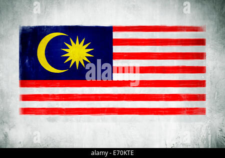 Illustration und Malerei der nationalen Flagge von Malaysia Stockfoto