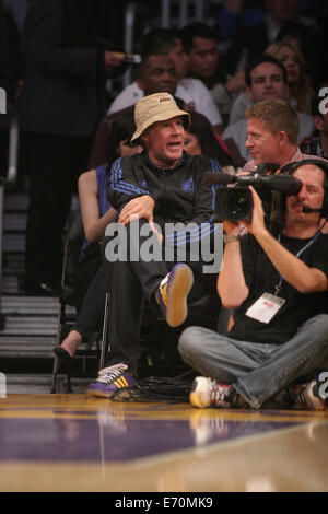 Freitag, 28. Februar 2014; Promis, bei der Lakers-Spiel. Die Los Angeles Lakers unterlag dem Endstand von 126-122 im Staples Center in der Innenstadt von Los Angeles, CA den Sacramento Kings.  Mit: Will Ferrell wo: Los Angeles, California, Vereinigte Stat Stockfoto