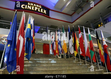 Manila, Philippinen. 2. Sep, 2014. Am Eingang des Veranstaltungsortes mit Cine Europa 17 statt im Shangrilla Plaza Mall in der Stadt Mandaluyong. Cinema Europa 17 wurde organisiert von der Europäischen Union auf die Philippinen und feiert die Familie trotz der Herausforderungen der heutigen beschäftigt und globalisierten Welt. Laut Veranstalter sie ebenfalls 3 philippinischen independent-Filme wie "Magnifico", 'Norte Hanganan ng Kasaysayan' und ' Ang Pagdadalaga ni Maximo Oliveros Credit: Gregorio B. Dantes Jr./Pacific Press/Alamy Live News Stockfoto