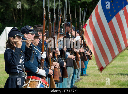 4. US-Infanterie-Regiment der amerikanischen Armee auf einem Reenactment. Detling, Kent, UK Stockfoto