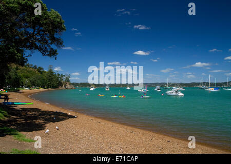 Der Hafen Stadt Russell in der Bay of Islands, Nordinsel, Neuseeland. Stockfoto