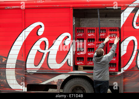 Coca-Cola Lieferwagen logo, Zeichen Stockfoto