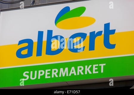 Albert Zeichen Logo, Supermarkt-Prag Stockfoto