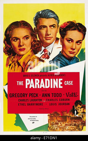 Paradine Case - Filmplakat - Regie: Alfred Hitchcock - 1947 Stockfoto