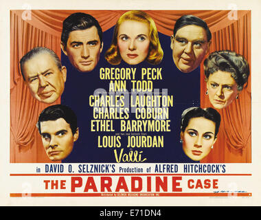 Paradine Case - Filmplakat - Regie: Alfred Hitchcock - 1947 Stockfoto