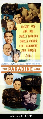 Paradine Case - Filmplakat - Regie: Alfred Hitchcock - 1947 Stockfoto