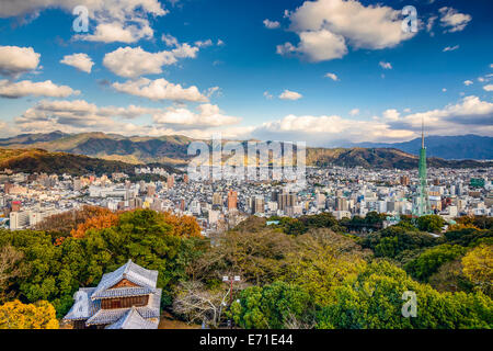 Matsuyama, Japan Innenstadt Stadtbild. Stockfoto