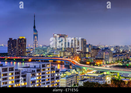 Skyline der Innenstadt Stadt Fukuoka, Japan. Stockfoto