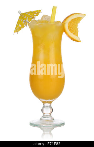 Orange Frucht-Cocktail isoliert auf weißem Hintergrund Stockfoto